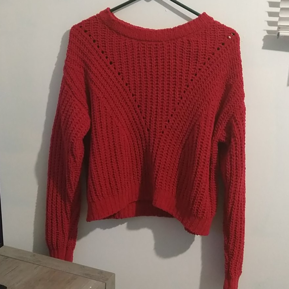 Red knit sweater